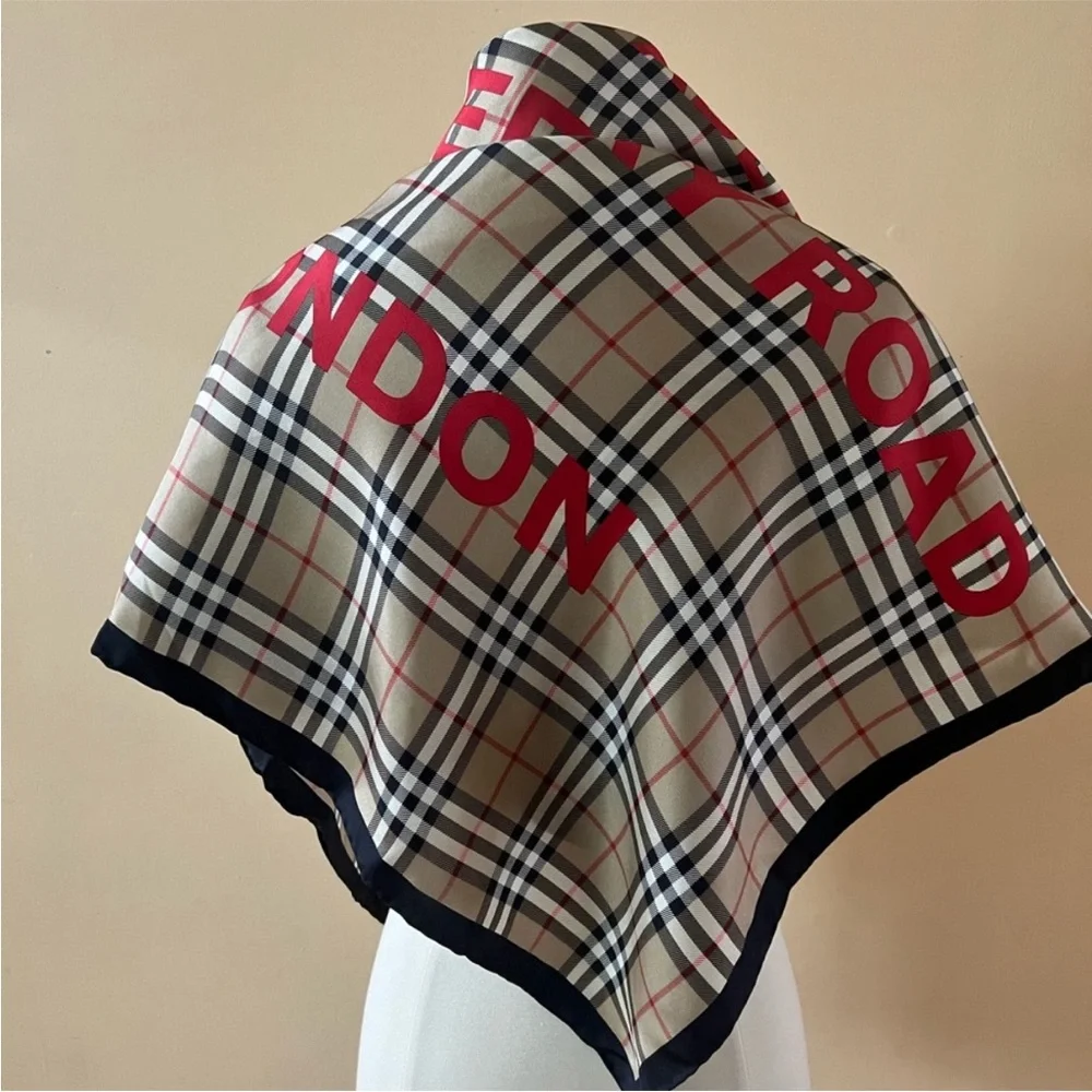 Burberry‎ Horseferry Print Vintage Check Silk Square Scarf